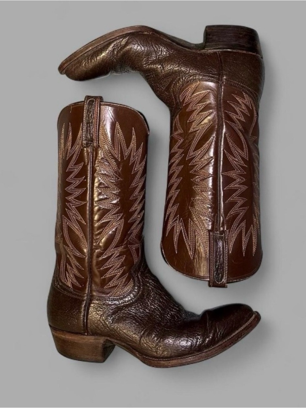 🌵Vintage Dan Post Brown Leather Western Cowboy Boots - Men’s 9.5 D  🦎